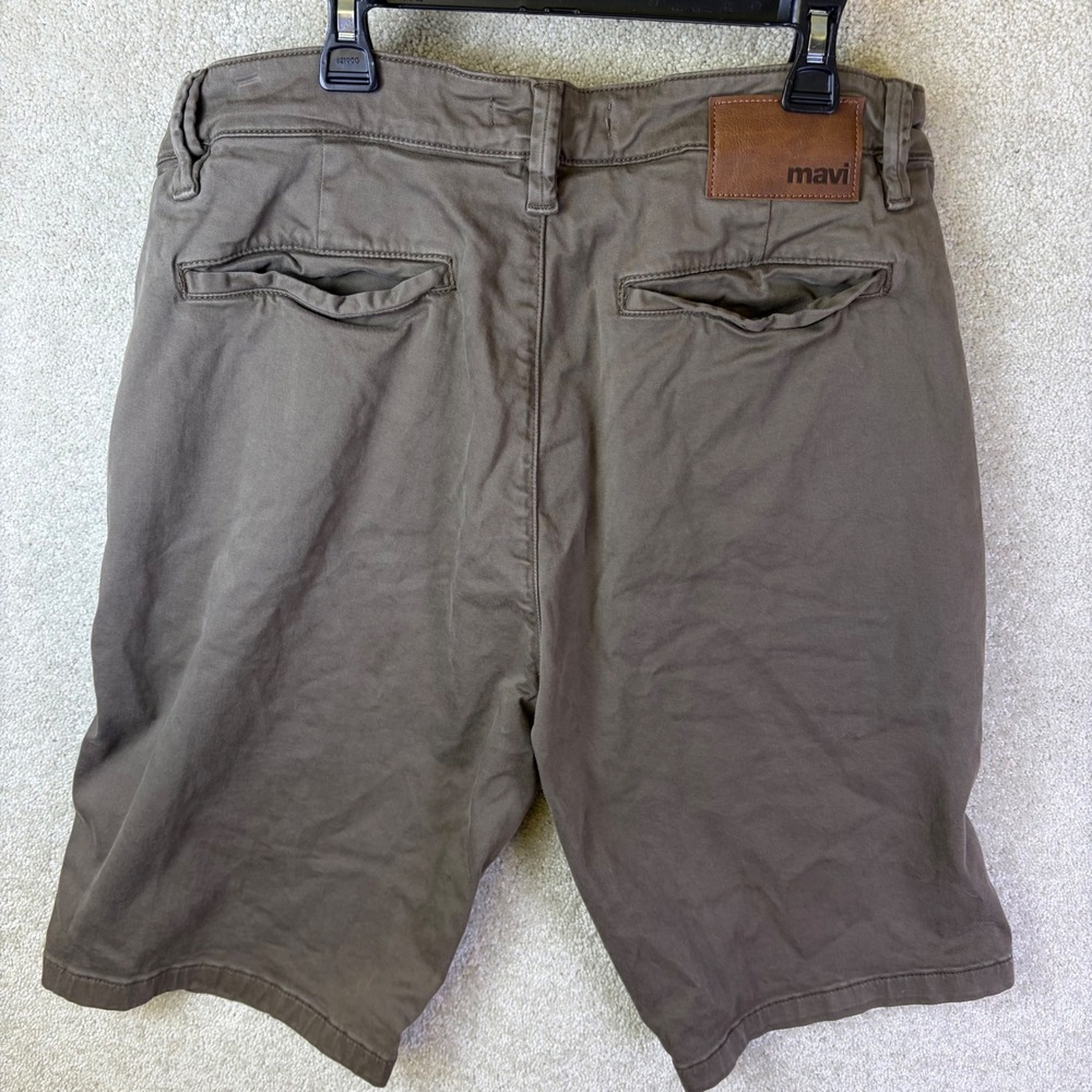Mavi Mike Chino Shorts Mens 34x10 Brown Stretch Cotton‎ Twill Casual Summer - Picture 2 of 6